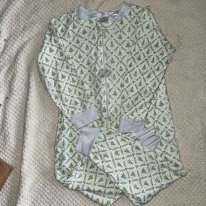Baby Loren Christmas Green and Gray Kids Pajamas